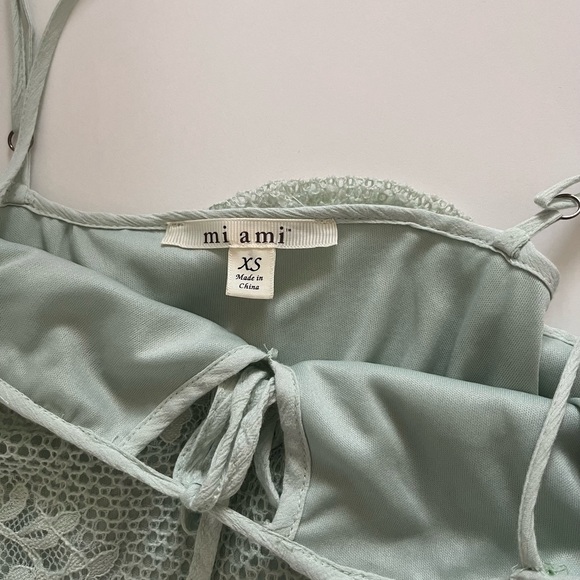 Miami by Francesca’s Women’s Light Sage Green Lace Dress - Picture 3 of 3